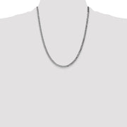 14K White Gold 3.9mm Flat Beveled Curb with Lobster Clasp Chain