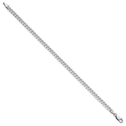 14K White Gold 3.9mm Flat Beveled Curb with Lobster Clasp Bracelet