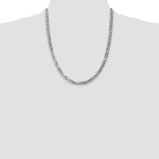 14K White Gold 4.75mm Flat Beveled Curb with Lobster Clasp Chain