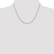 14K White Gold 2.25mm Flat Figaro with Lobster Clasp Chain