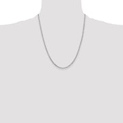 14K White Gold 2.25mm Flat Figaro with Lobster Clasp Chain
