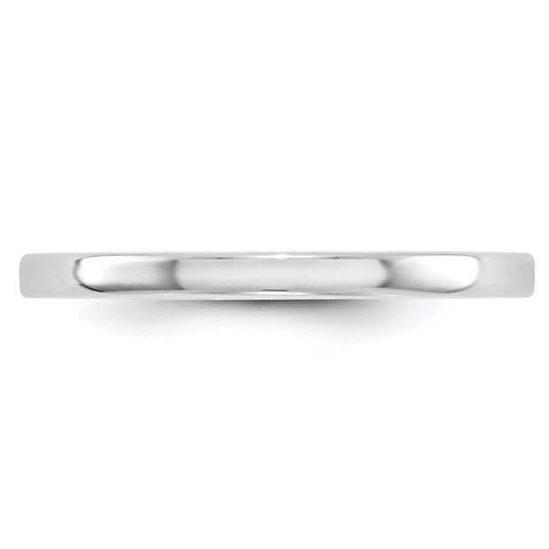 14k White Gold 2mm Lightweight Flat Wedding Band
