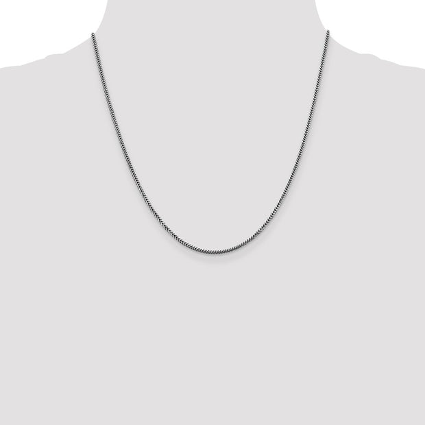 14K White Gold 1.4mm Franco with Lobster Clasp Chain