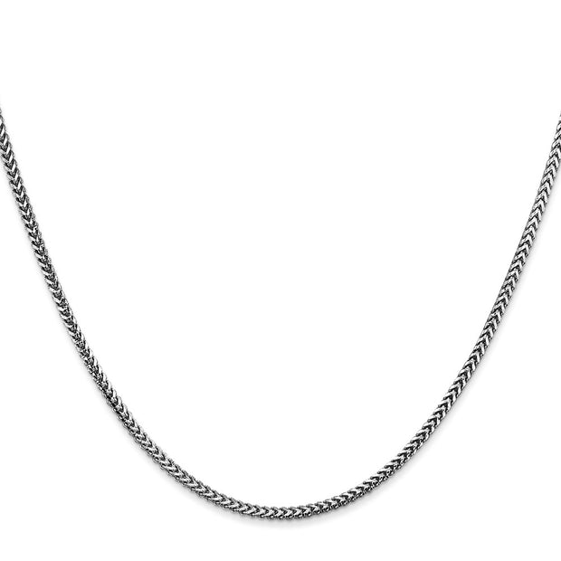 14K White Gold 1.5mm Franco with Lobster Clasp Chain