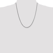 14K White Gold 1.5mm Franco with Lobster Clasp Chain