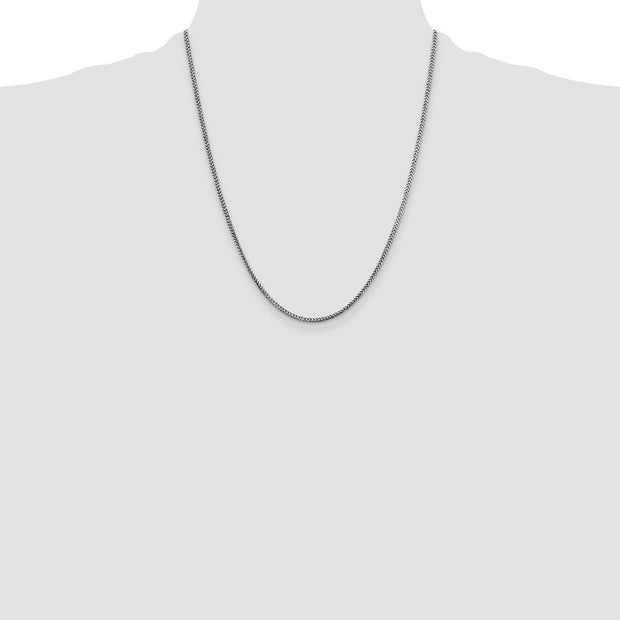 14K White Gold 1.5mm Franco with Lobster Clasp Chain