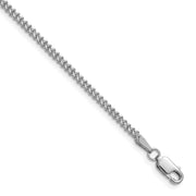 14K White Gold 1.5mm Franco with Lobster Clasp Chain