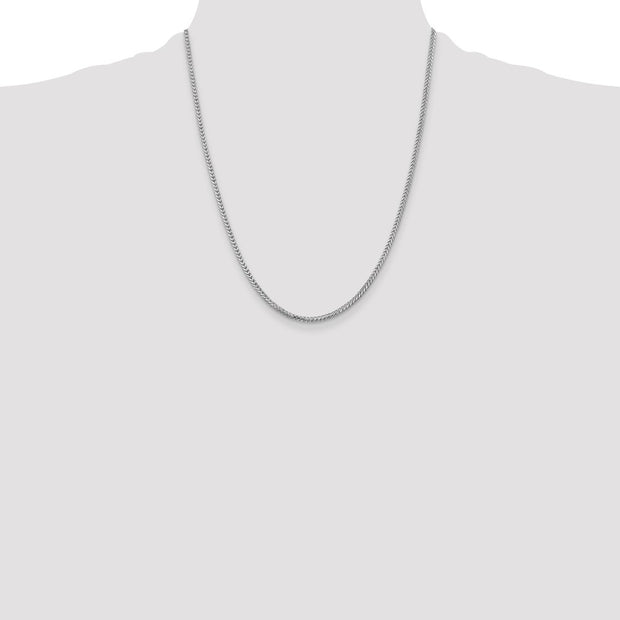 14K White Gold 2mm Franco with Lobster Clasp Chain