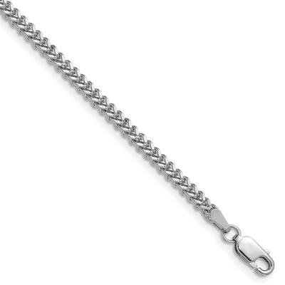 14K White Gold 2mm Franco with Lobster Clasp Chain