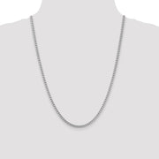 14K White Gold 3mm Franco with Fancy Lobster Clasp Chain