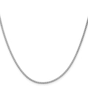14K White Gold 1.9mm Flat Wheat with Lobster Clasp Chain
