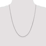14K White Gold 1.9mm Flat Wheat with Lobster Clasp Chain