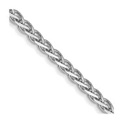 14K White Gold 1.9mm Flat Wheat with Lobster Clasp Chain