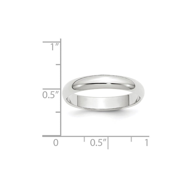 14k White Gold 4mm Half-Round Wedding Band