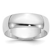14k White Gold 6mm Half-Round Wedding Band
