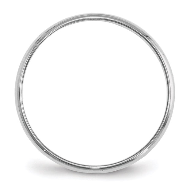 14k White Gold 2mm Lightweight Half Round Wedding Band