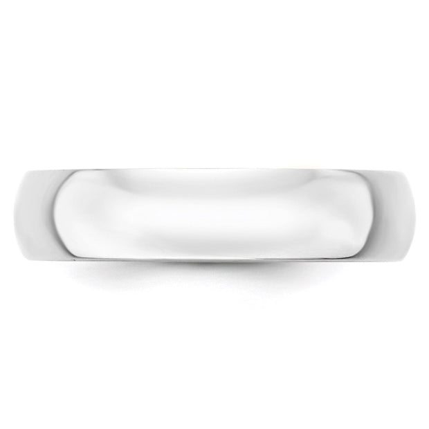 14k White Gold 5mm Lightweight Half Round Wedding Band