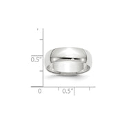 14k White Gold 6mm Lightweight Half Round Wedding Band