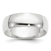 14k White Gold 6mm Lightweight Half Round Wedding Band