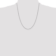 14K White Gold .9mm Box with Lobster Clasp Chain