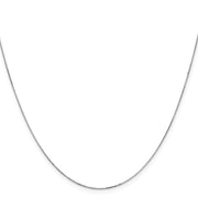 14K White Gold .5mm Box with Lobster Clasp Chain