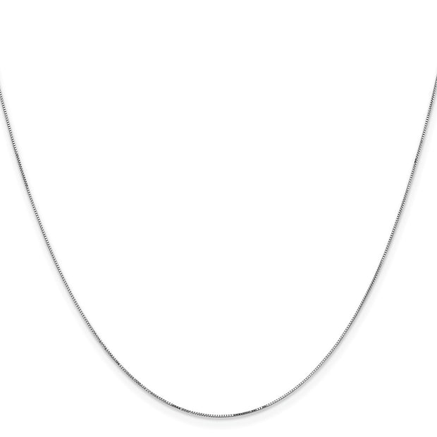 14K White Gold .5mm Box with Lobster Clasp Chain