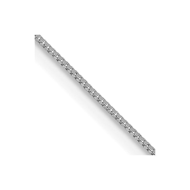 14K White Gold .5mm Box with Lobster Clasp Chain