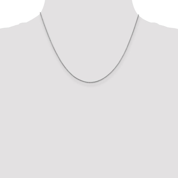 14K White Gold .95mm Box with Lobster Clasp Chain