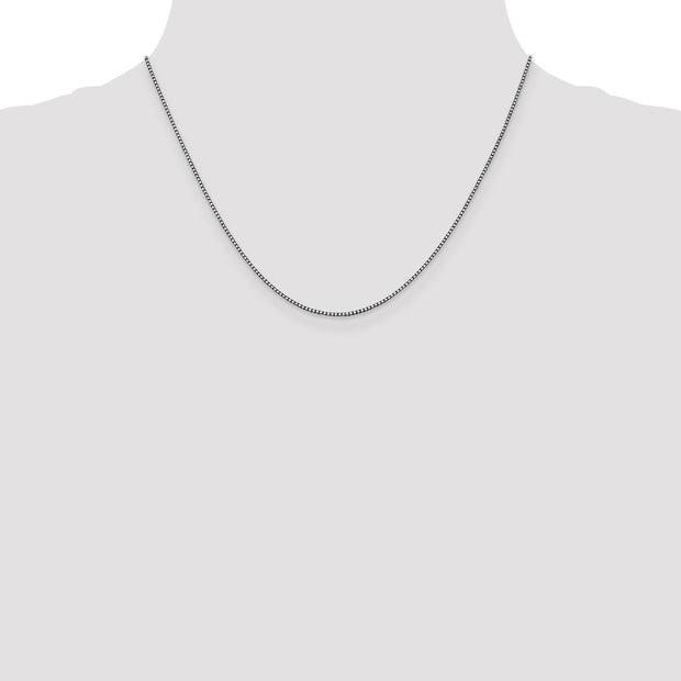 14K White Gold 1.05mm Box with Lobster Clasp Chain