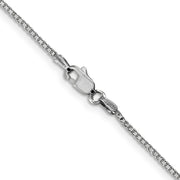 14K White Gold 1.1mm Box with Lobster Clasp Chain