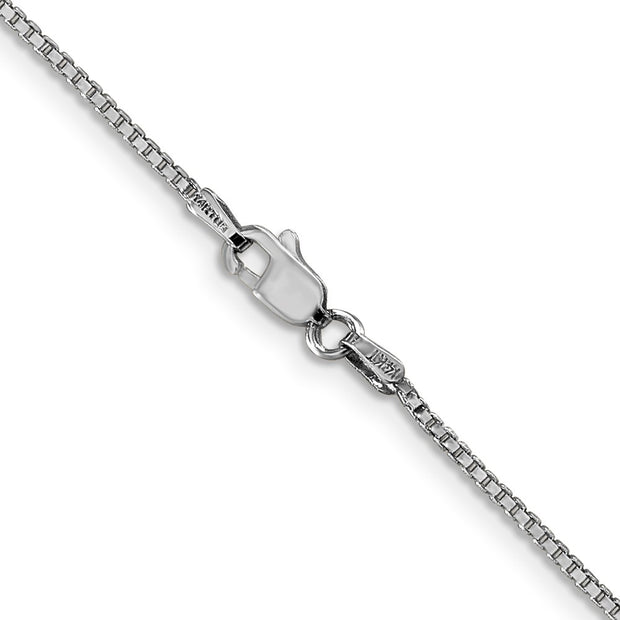 14K White Gold 1.1mm Box with Lobster Clasp Chain