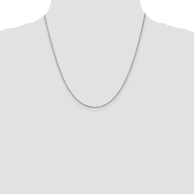 14K White Gold 1.1mm Box with Lobster Clasp Chain