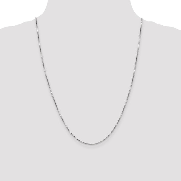 14K White Gold 1.4mm Box with Lobster Clasp Chain