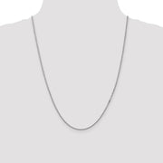 14K White Gold 1.5mm Box with Lobster Clasp Chain