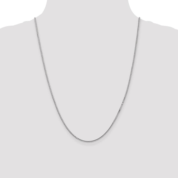 14K White Gold 1.5mm Box with Lobster Clasp Chain