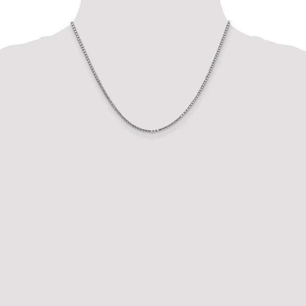 14K White Gold 1.9mm Box with Lobster Clasp Chain