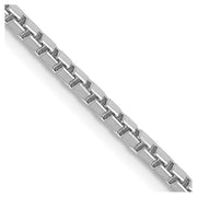 14K White Gold 1.9mm Box with Lobster Clasp Chain