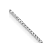14K White Gold .9mm Box with Lobster Clasp Chain