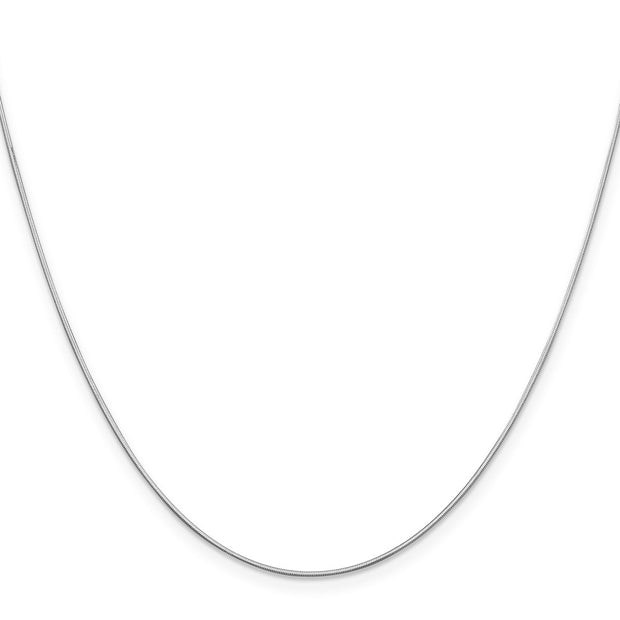 14K White Gold .6mm Octagonal Snake with Lobster Clasp Chain