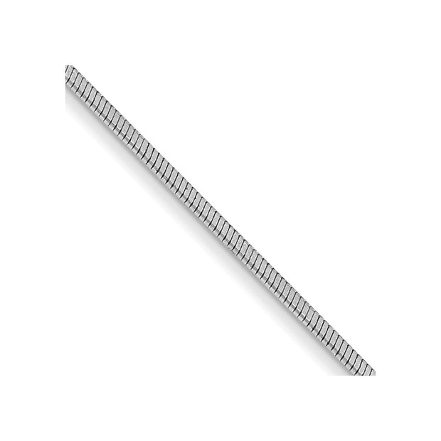 14K White Gold .6mm Octagonal Snake with Lobster Clasp Chain