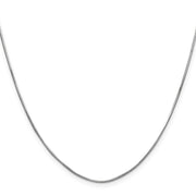 14K White Gold 1mm Octagonal Snake with Lobster Clasp Chain