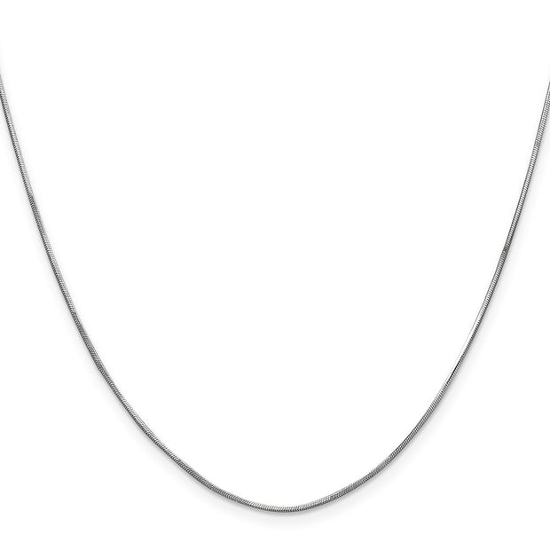 14K White Gold 1mm Octagonal Snake with Lobster Clasp Chain