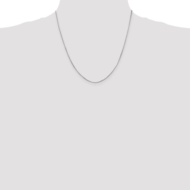 14K White Gold 1mm Octagonal Snake with Lobster Clasp Chain