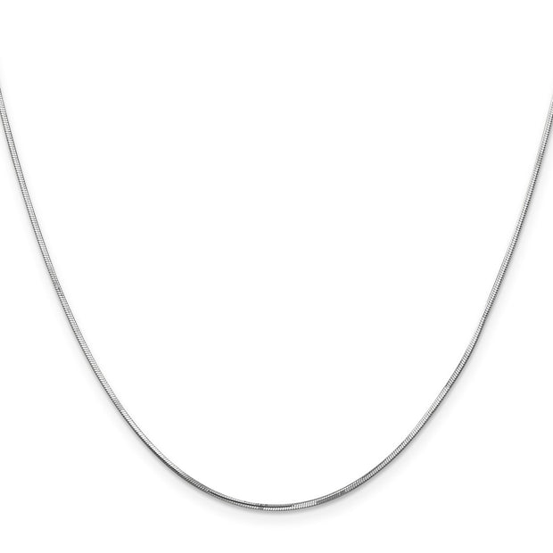 14K White Gold .9mm Octagonal Snake with Lobster Clasp Chain