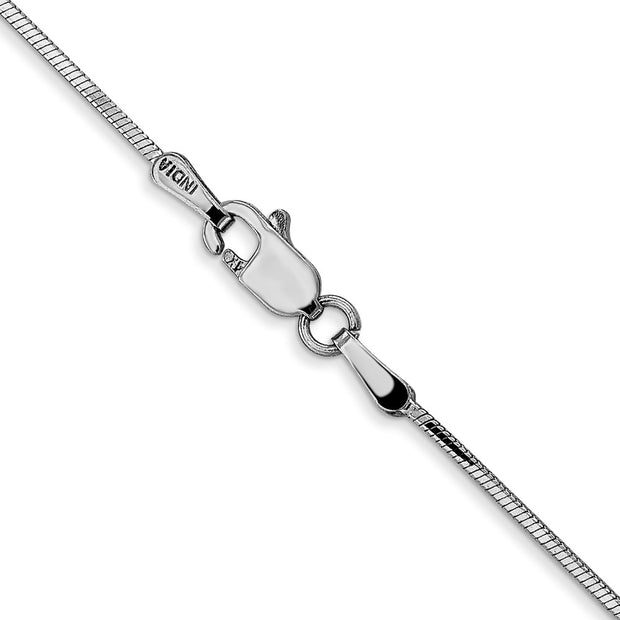 14K White Gold .9mm Octagonal Snake with Lobster Clasp Chain