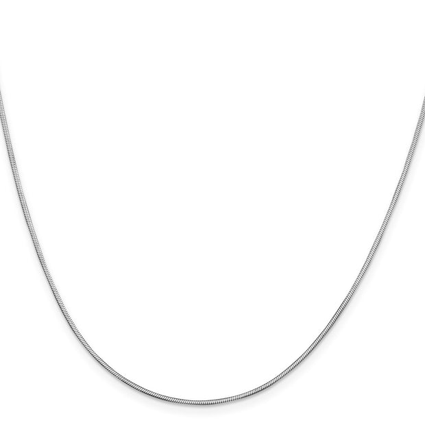 14K White Gold 1mm Octagonal Snake with Lobster Clasp Chain