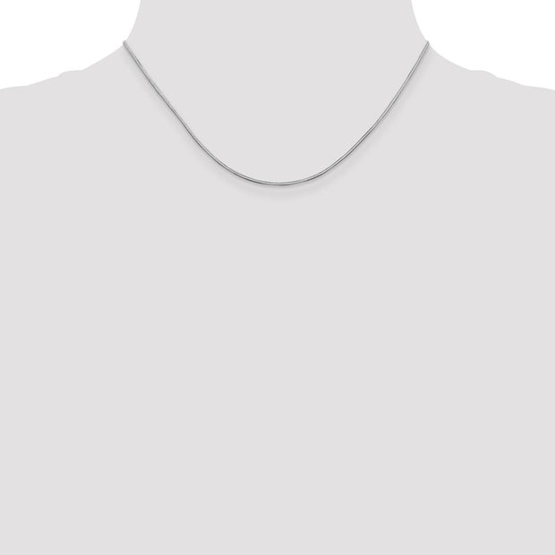 14K White Gold 1mm Octagonal Snake with Lobster Clasp Chain