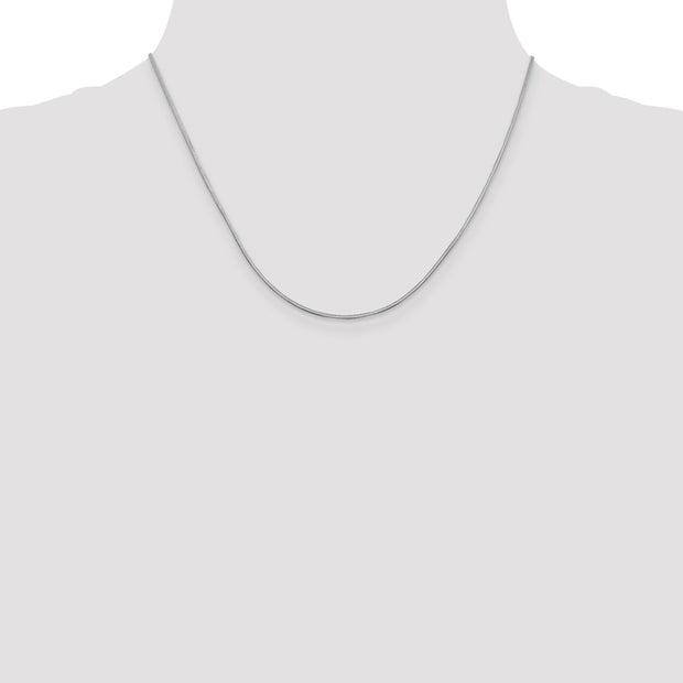 14K White Gold 1mm Octagonal Snake with Lobster Clasp Chain