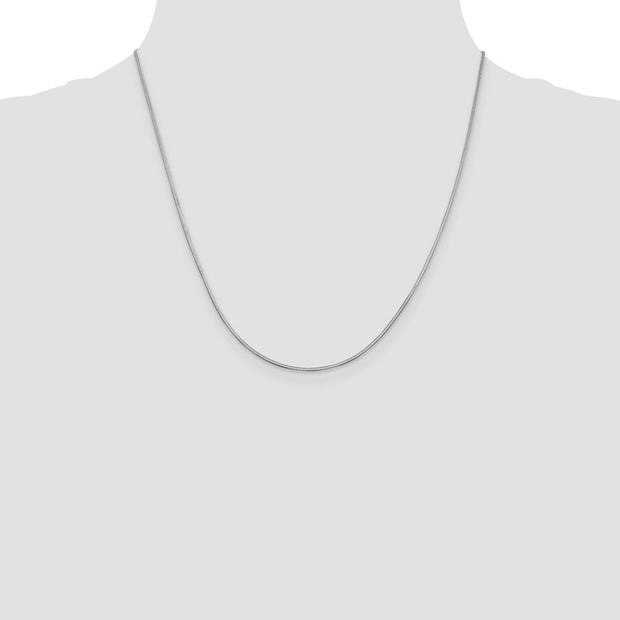 14K White Gold 1mm Octagonal Snake with Lobster Clasp Chain