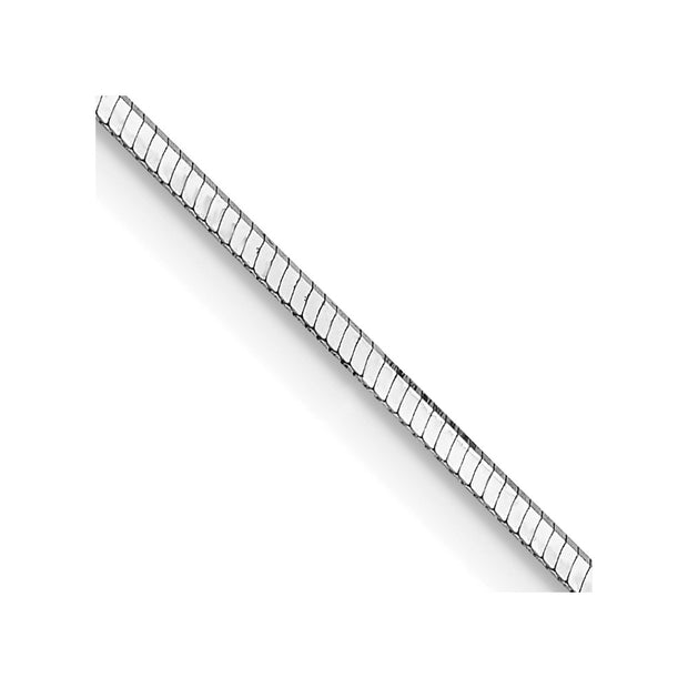 14K White Gold 1mm Octagonal Snake with Lobster Clasp Chain